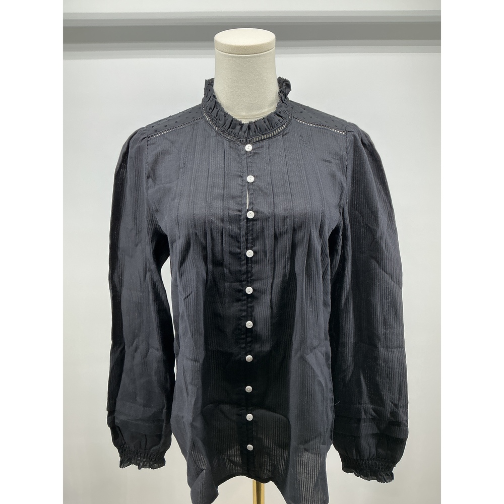 Organic Textured Cotton Peasant Blouse